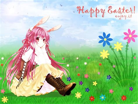 easter bunny anime|cute anime easter girl.